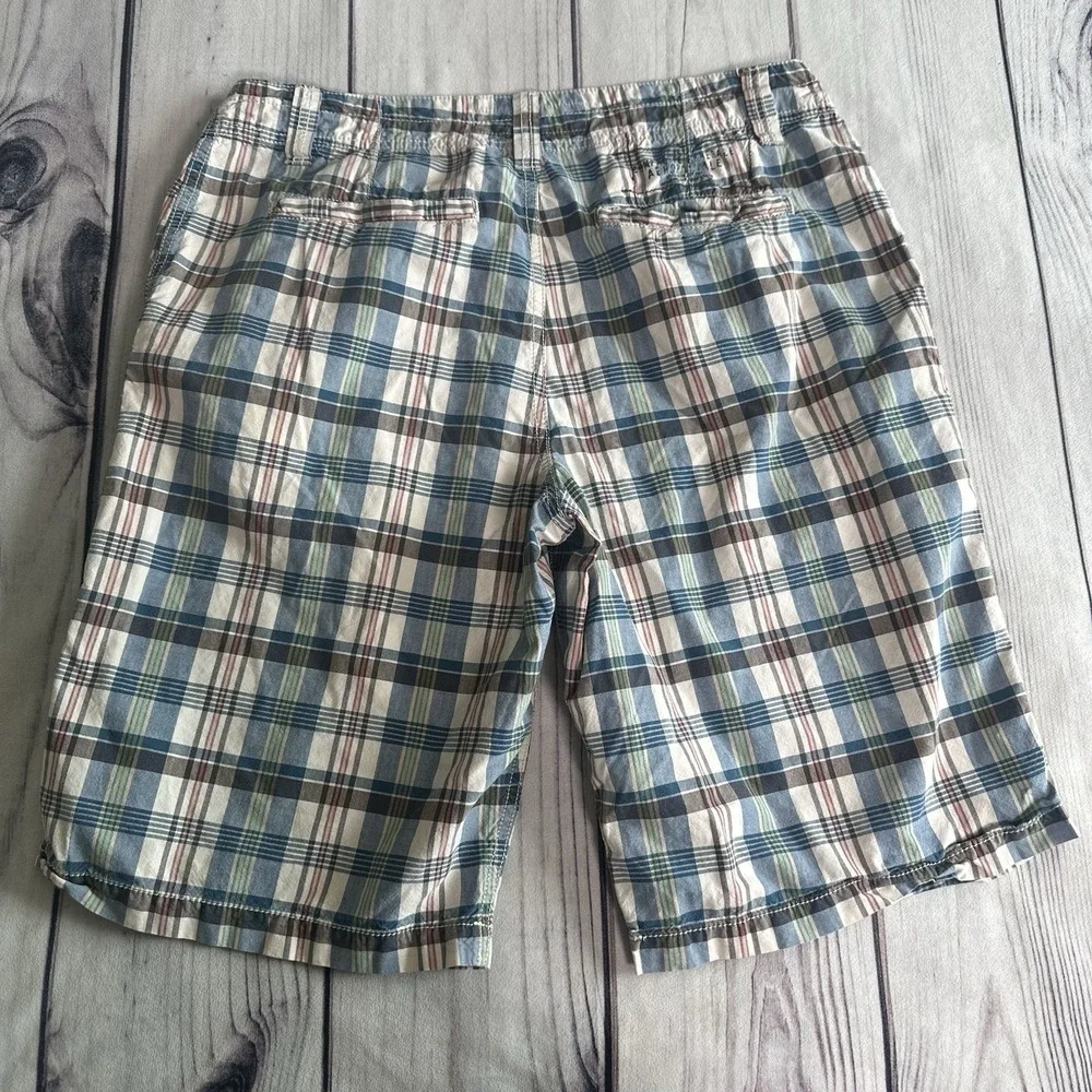 Y2K‎ Aeropostale Men's Shorts 32 Blue Green Plaid Check Skater Preppy Retro Golf